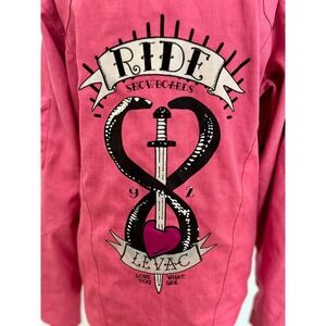 Ride Snowboards Levac Leanne Pelosi Pink Hooded Snowboard Jacket Womens Small